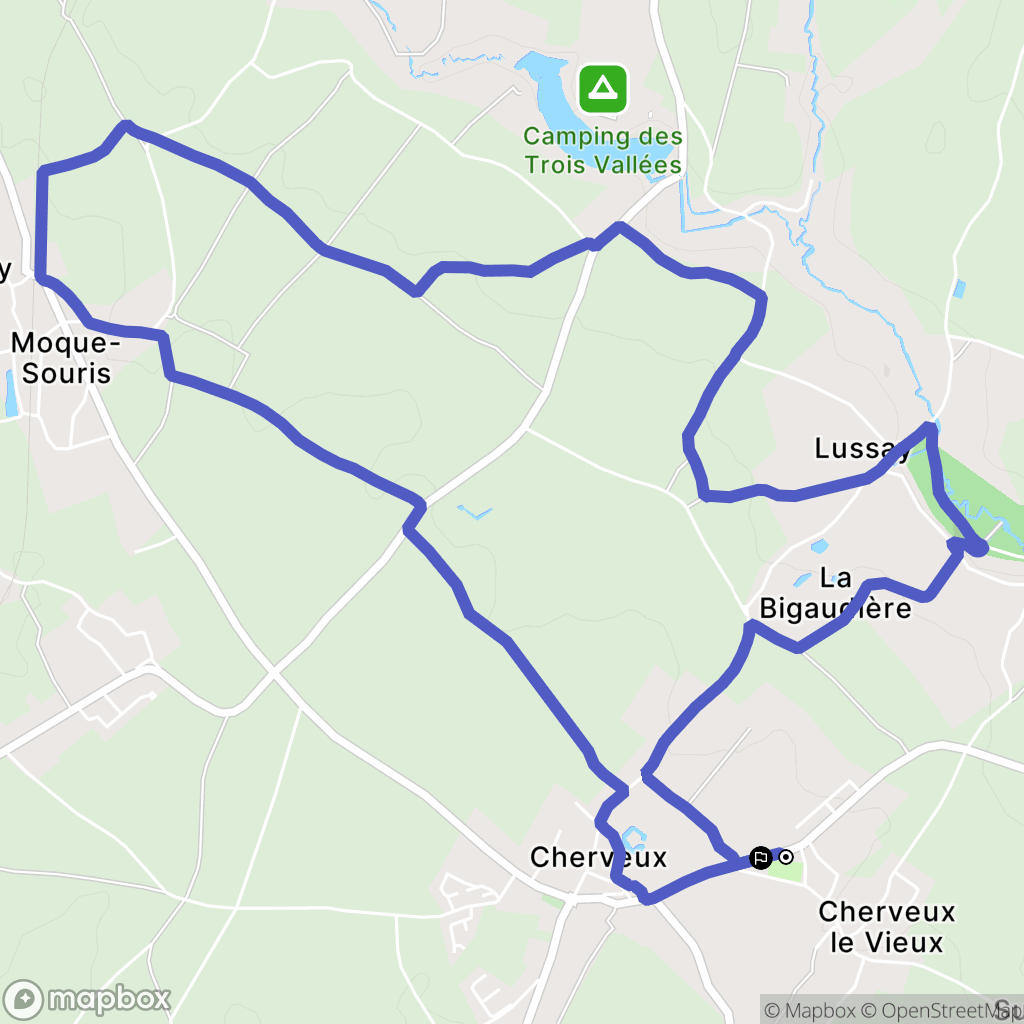 Cherveux : carte du parcours de randonnée - France