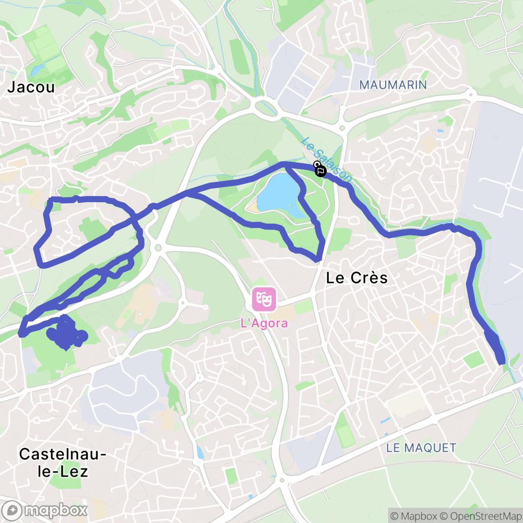 Le Crès : carte du parcours de randonnée - France