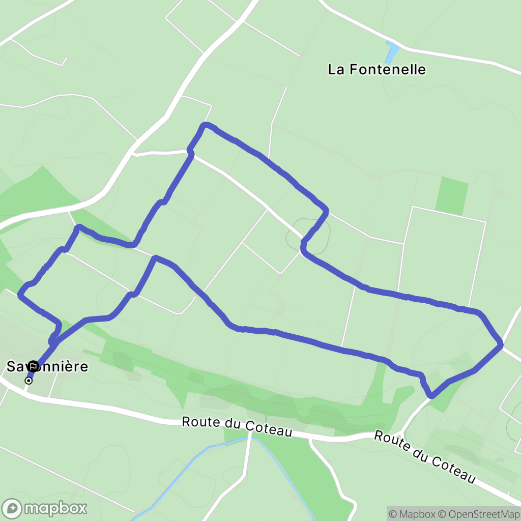 Les Verchers-sur-Layon : carte du parcours de randonnée - France