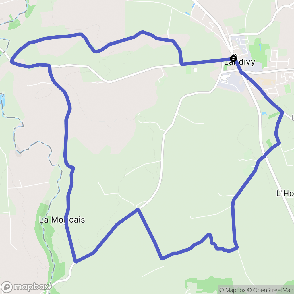 Landivy : carte du parcours de randonnée - France
