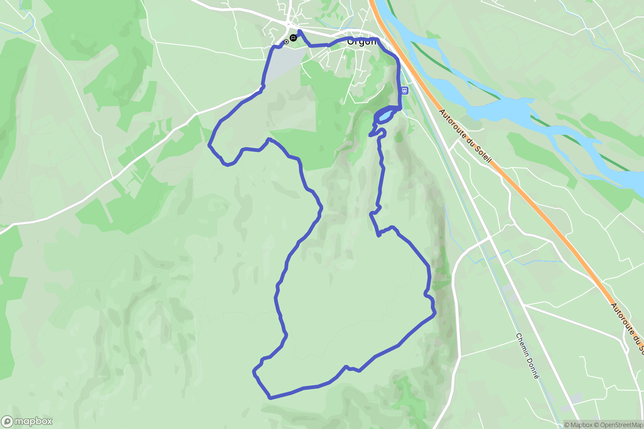 Orgon : carte du parcours de randonnée - France
