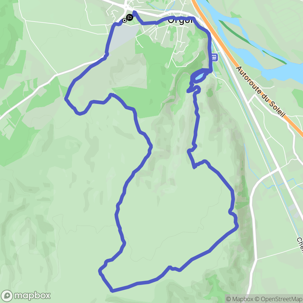 Orgon : carte du parcours de randonnée - France