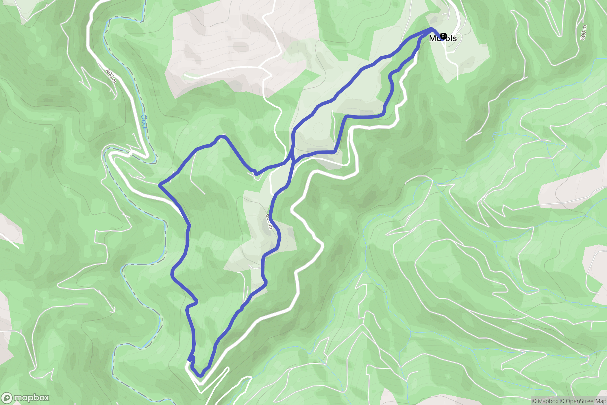 Murols : carte du parcours de randonnée - France