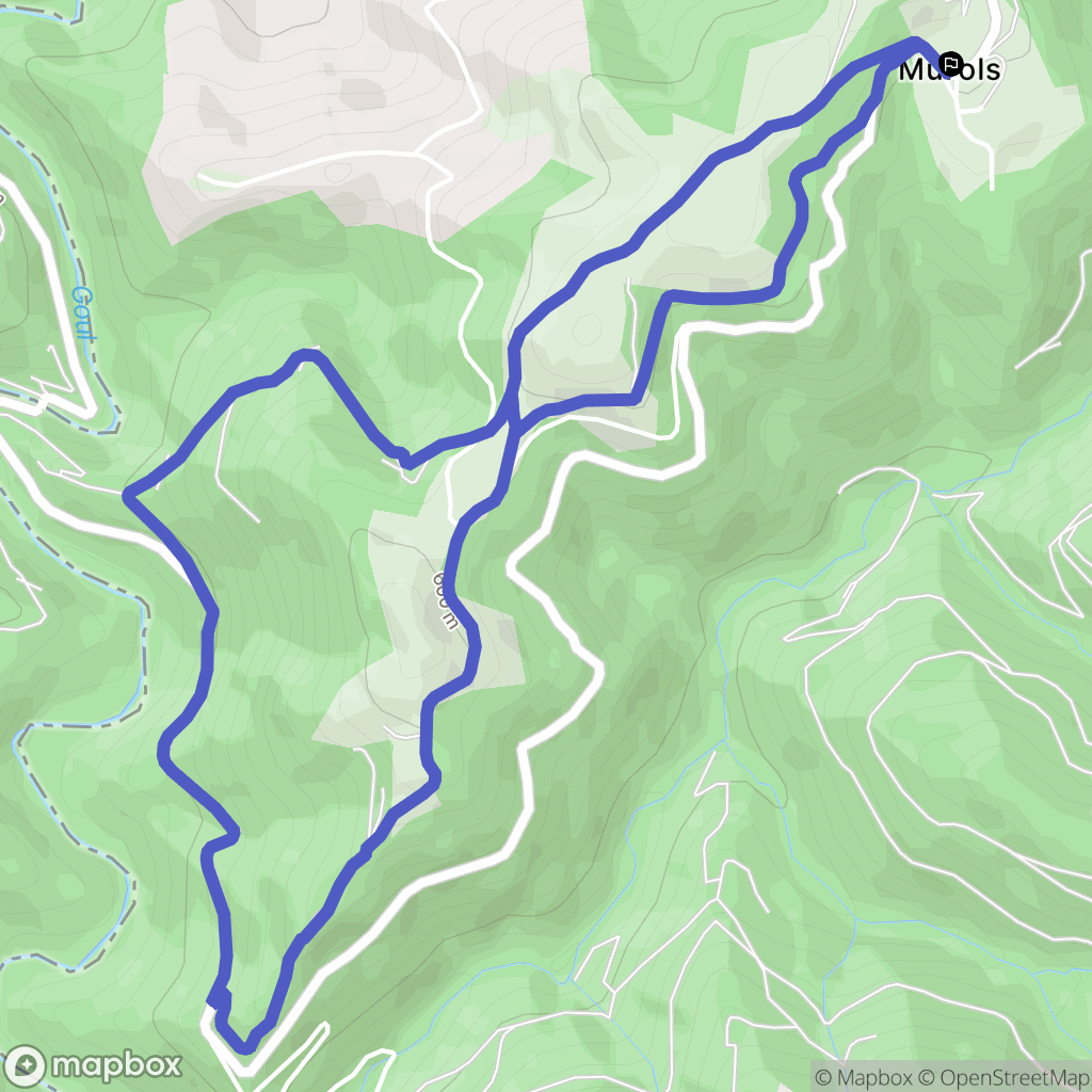 Murols : carte du parcours de randonnée - France