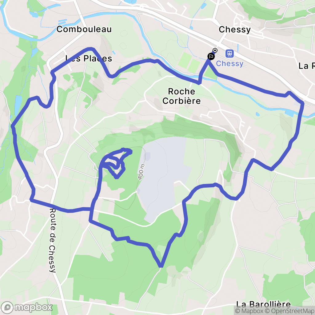 Chessy : carte du parcours de randonnée - France