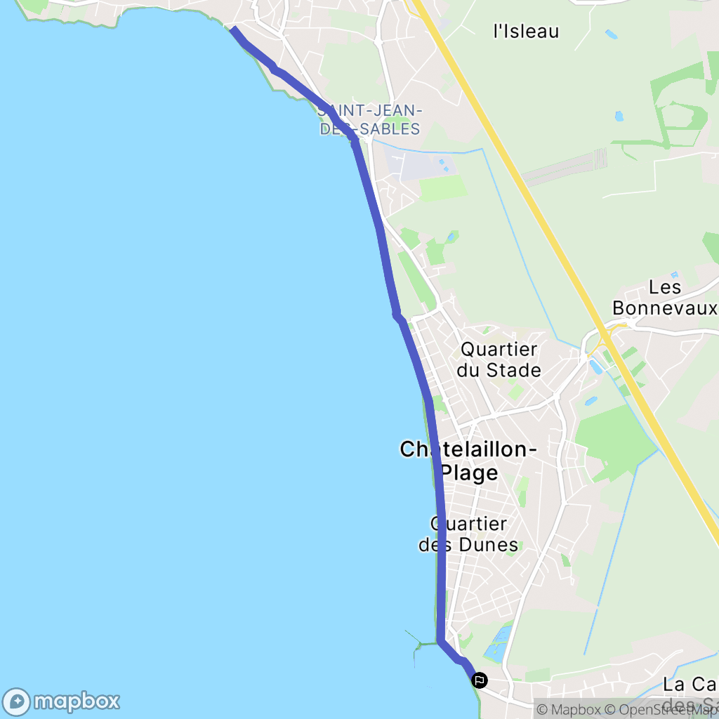 Châtelaillon-Plage : carte du parcours de randonnée - France