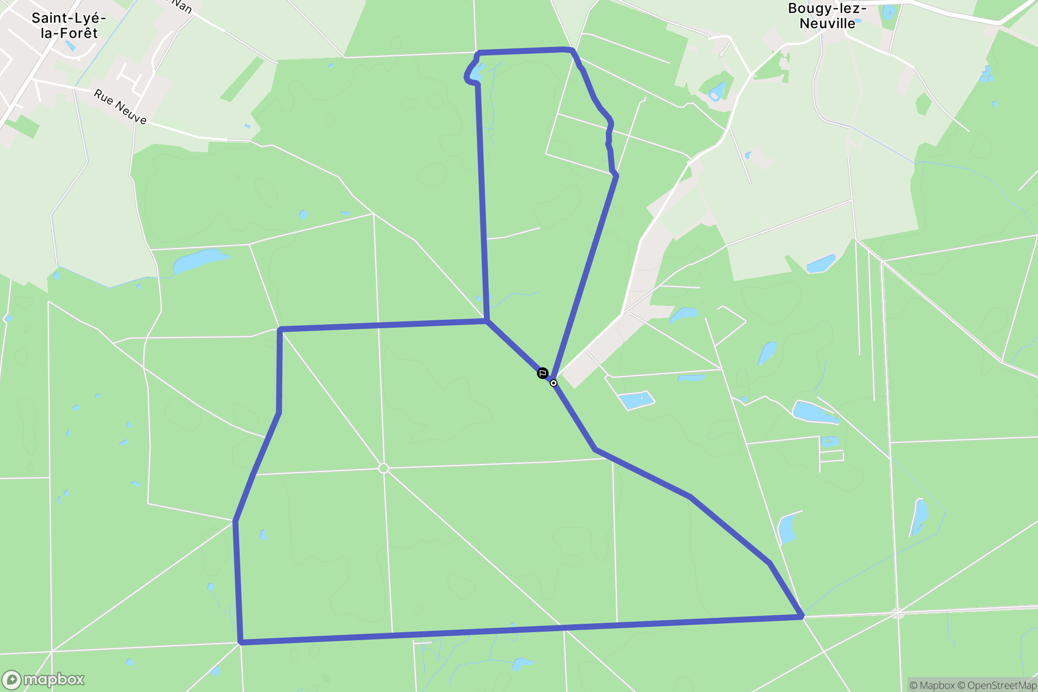 Bougy-lez-Neuville : carte du parcours de randonnée - France
