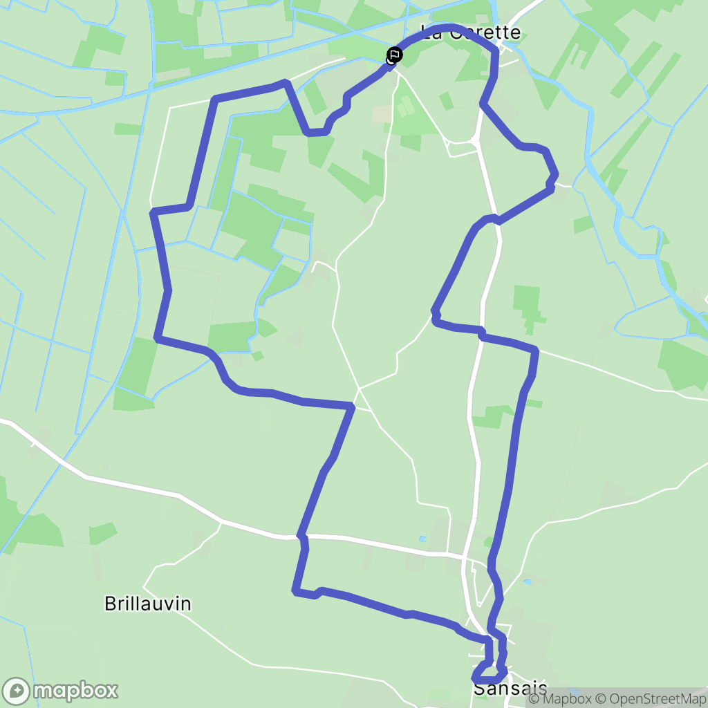 Sansais : carte du parcours de randonnée - France