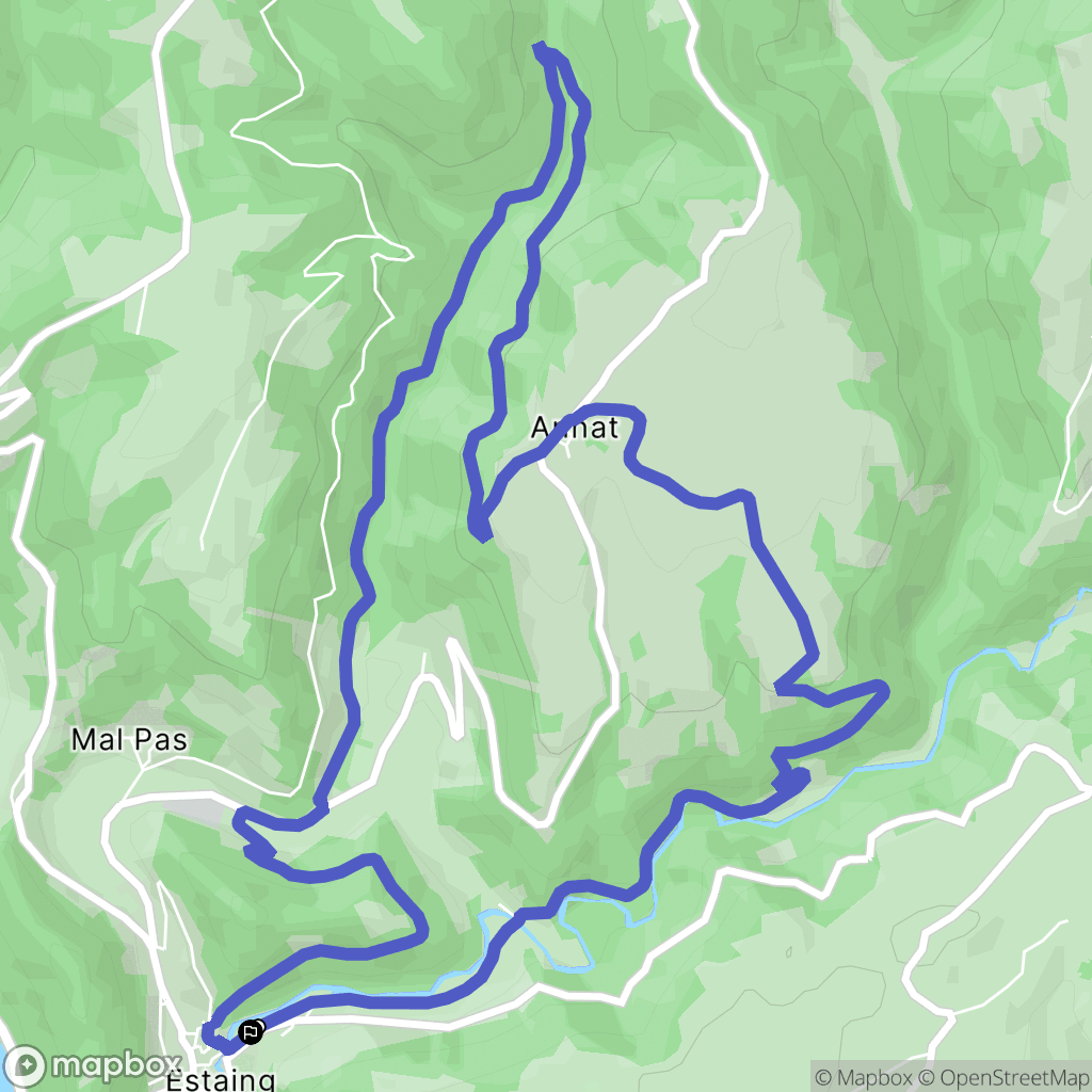 Estaing : carte du parcours de randonnée - France