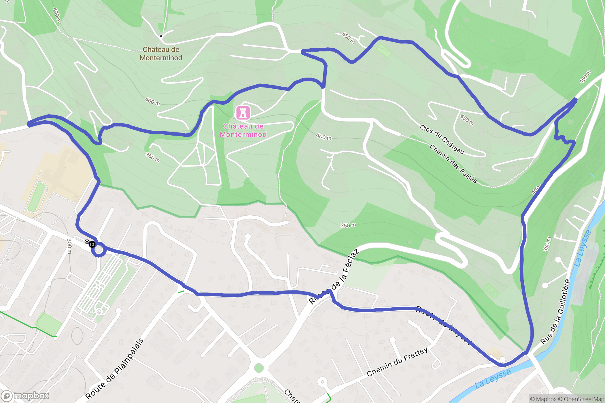 Saint-Alban-Leysse : carte du parcours de randonnée - France