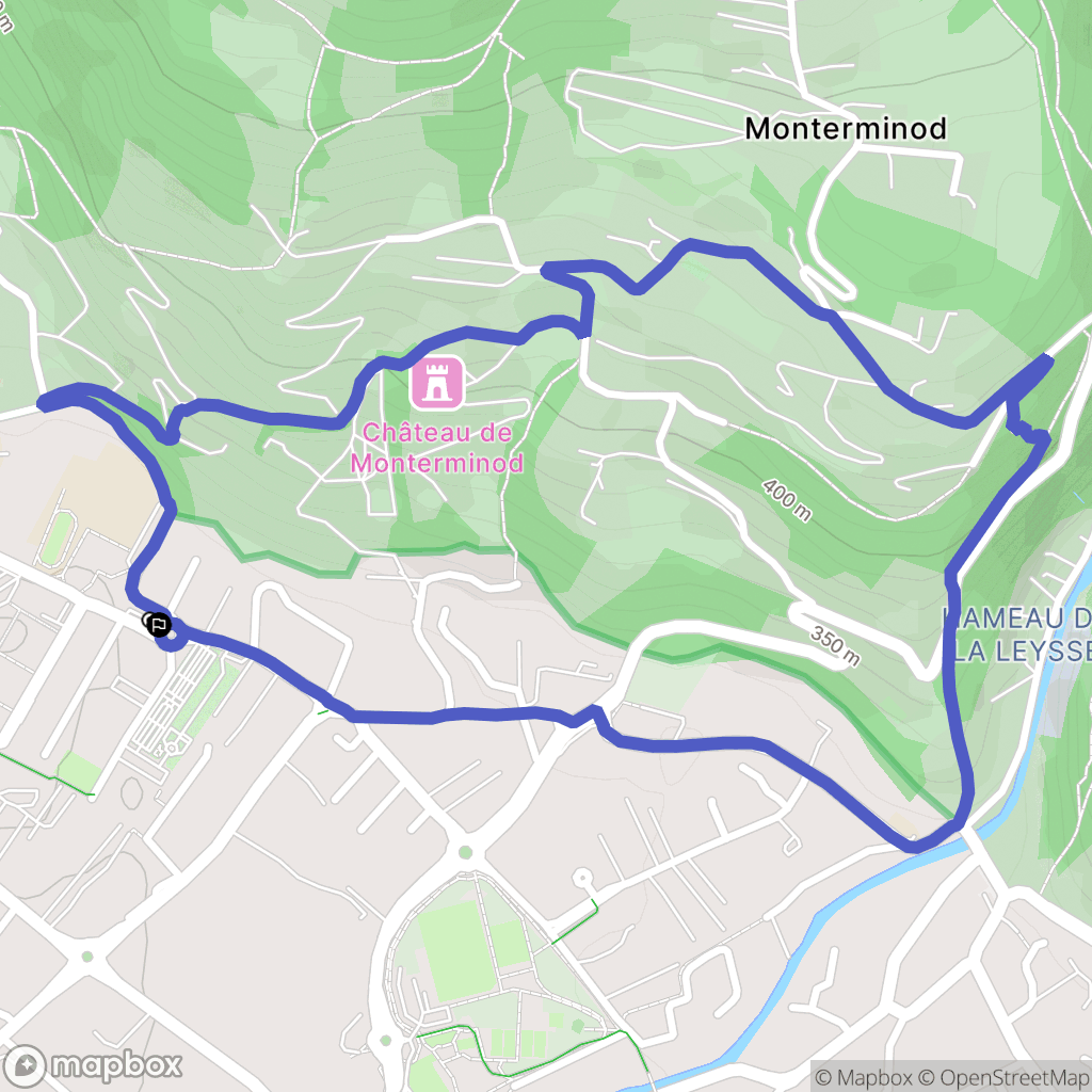 Saint-Alban-Leysse : carte du parcours de randonnée - France
