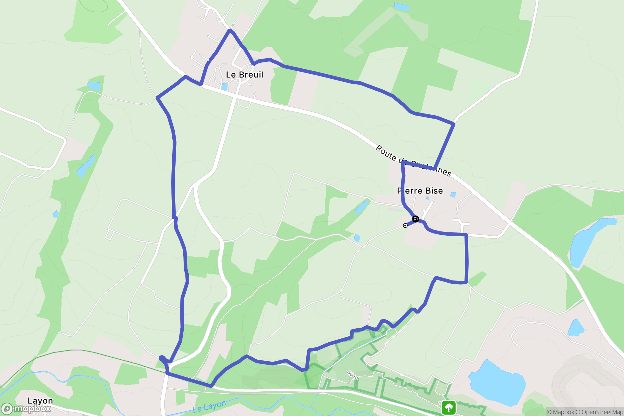 Beaulieu-sur-Layon : carte du parcours de randonnée - France