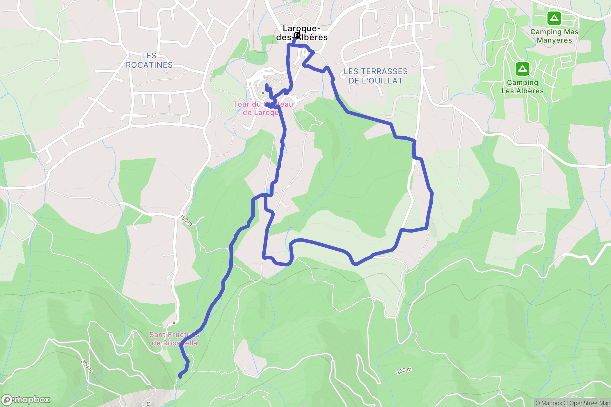 Laroque-des-Albèrès : carte du parcours de randonnée - France