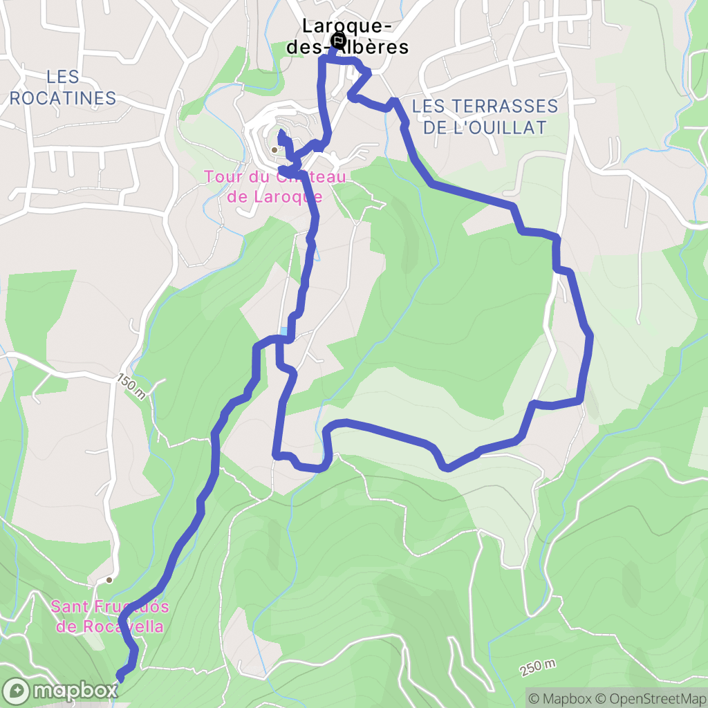 Laroque-des-Albèrès : carte du parcours de randonnée - France