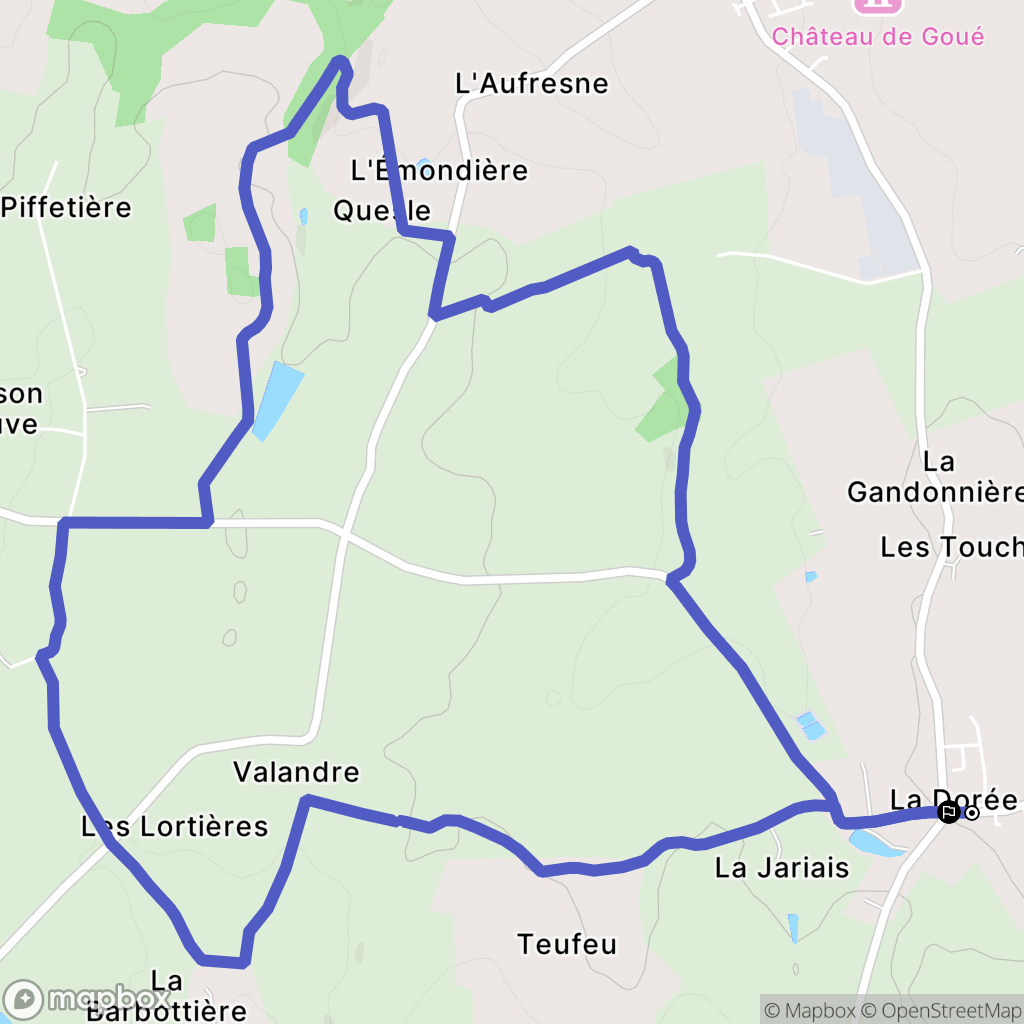 La Dorée : carte du parcours de randonnée - France
