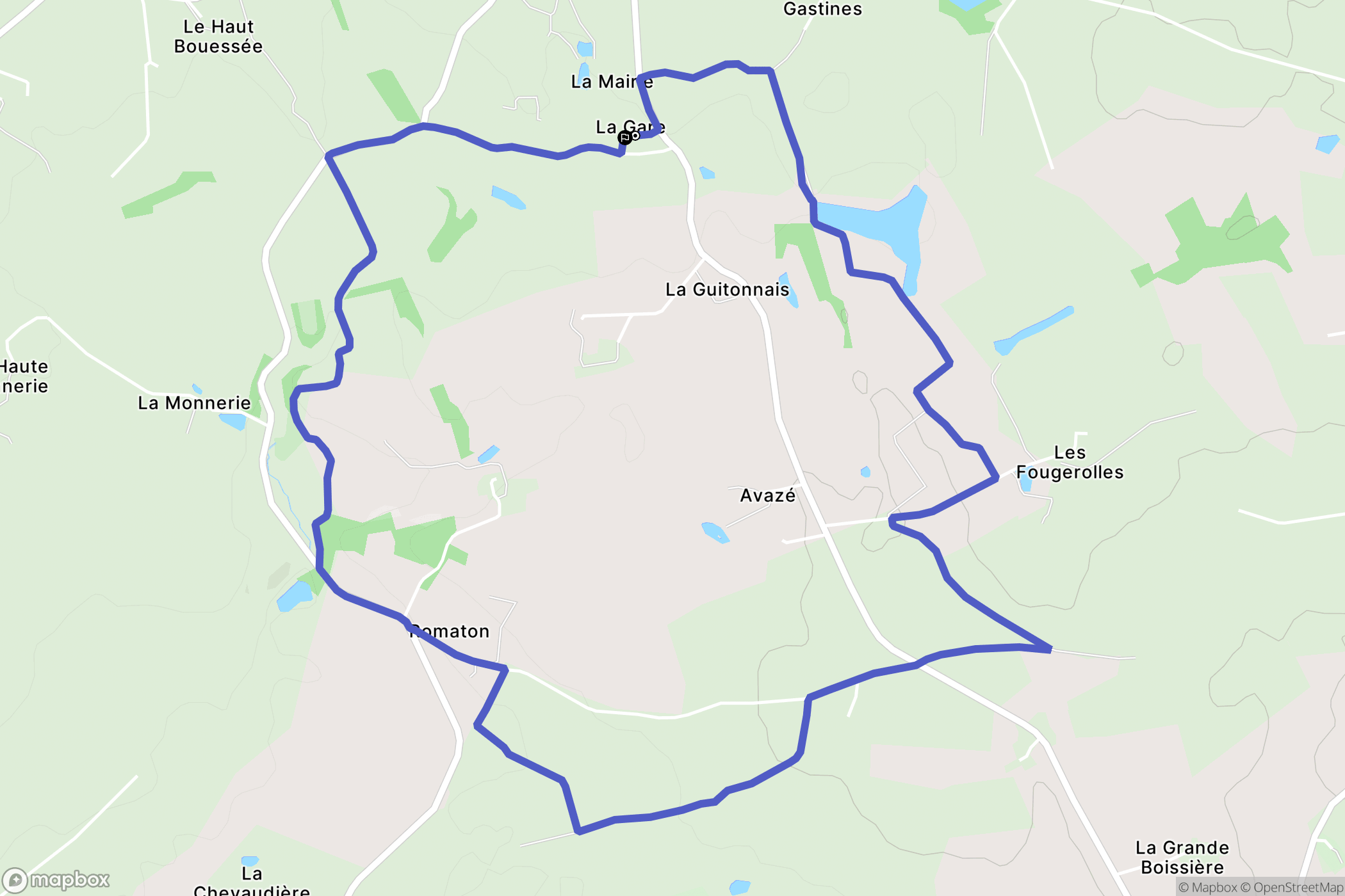 Saint-Denis-de-Gastines : carte du parcours de randonnée - France
