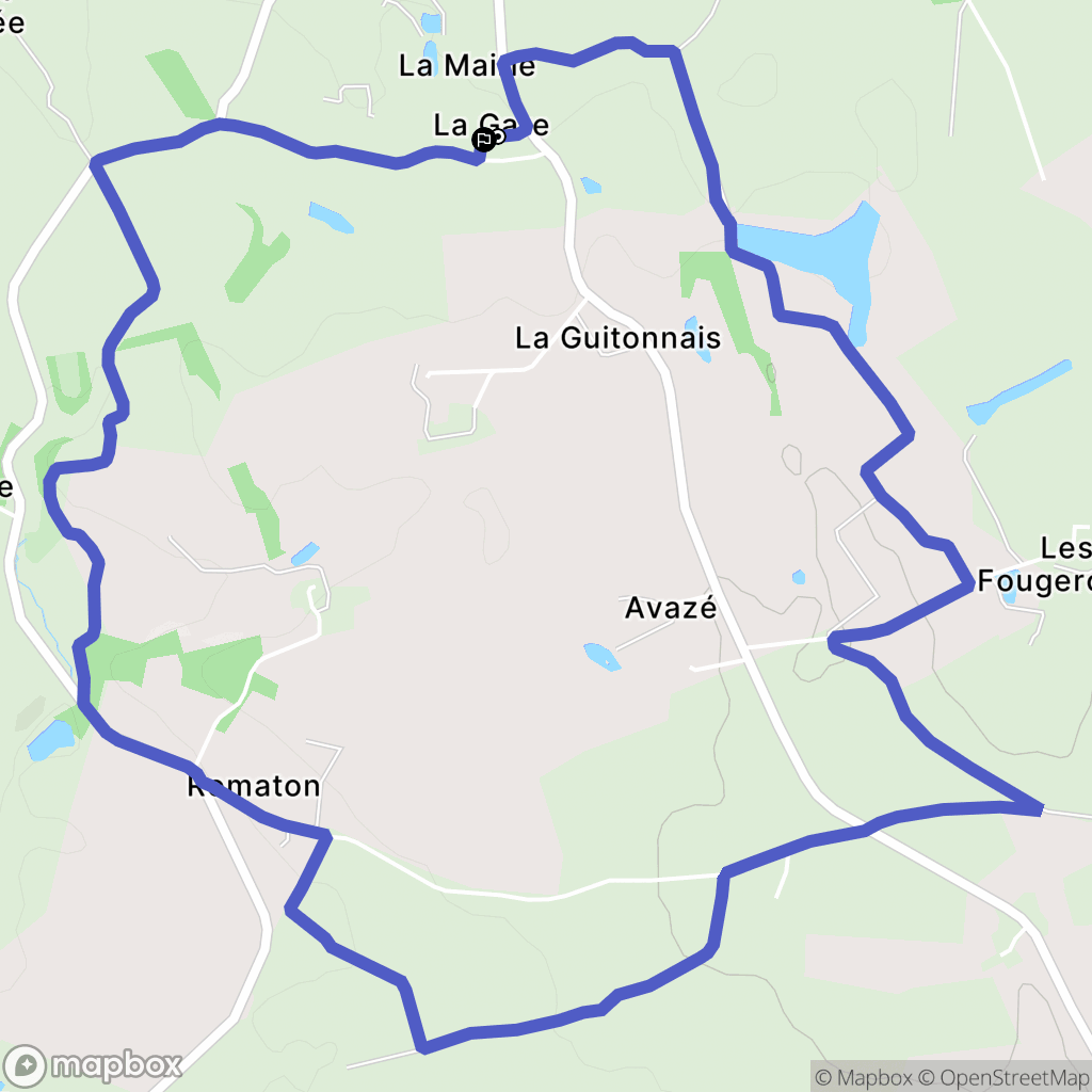 Saint-Denis-de-Gastines : carte du parcours de randonnée - France