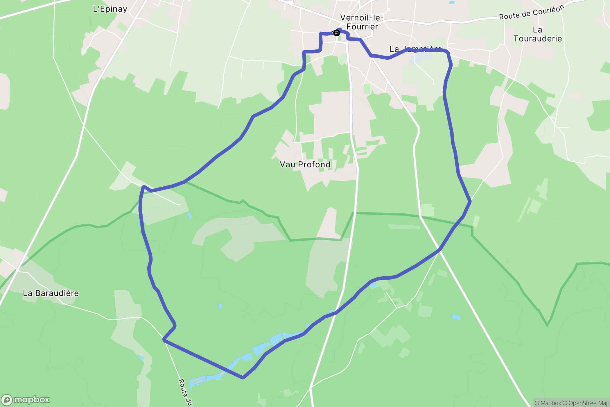 Vernoil-le-Fourrier : carte du parcours de randonnée - France