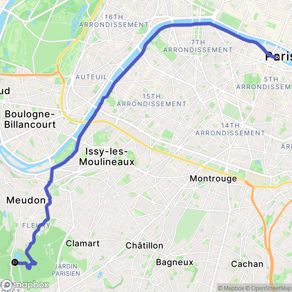 Paris : carte du parcours de randonnée - France