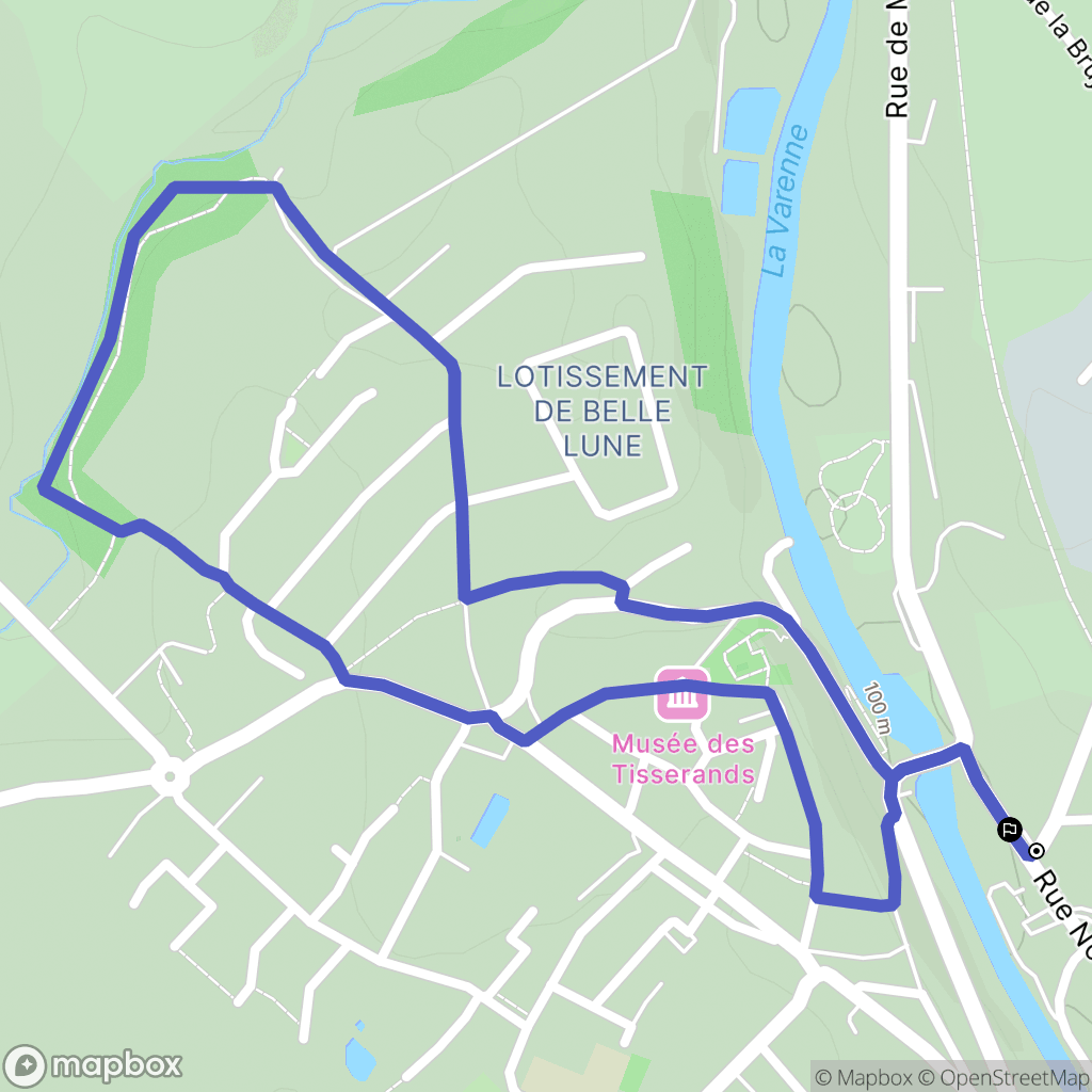 Ambrières-les-Vallées : carte du parcours de randonnée - France