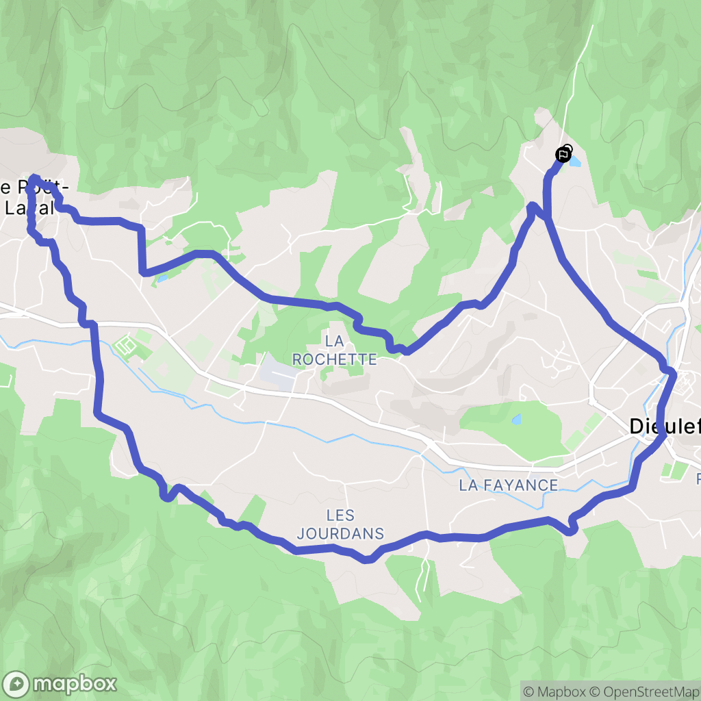 Dieulefit : carte du parcours de randonnée - France