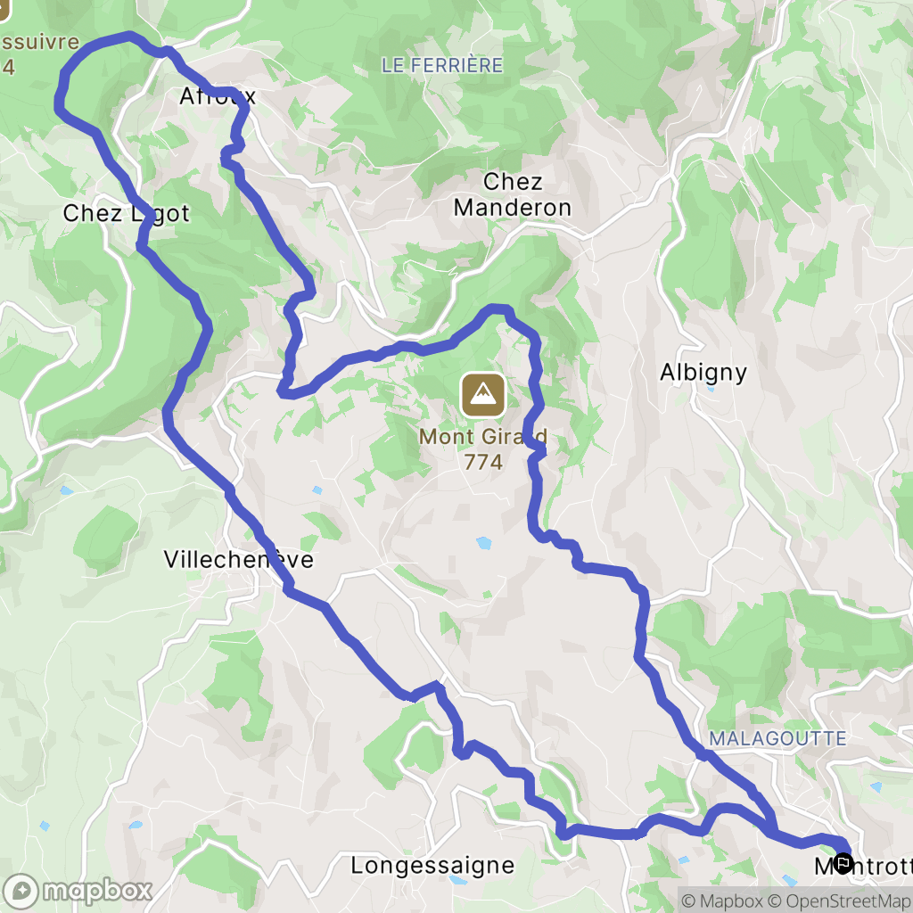 Montrottier : carte du parcours de randonnée - France