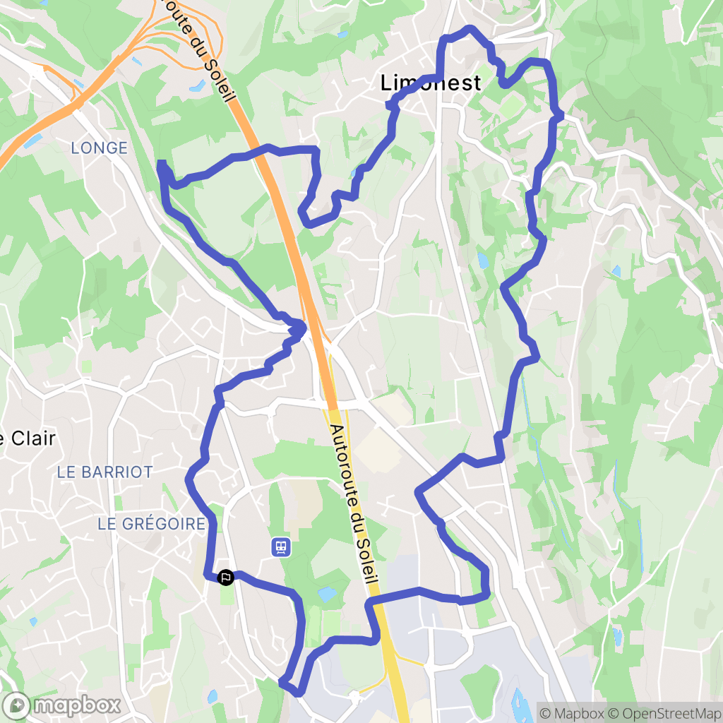 Dardilly : carte du parcours de randonnée - France