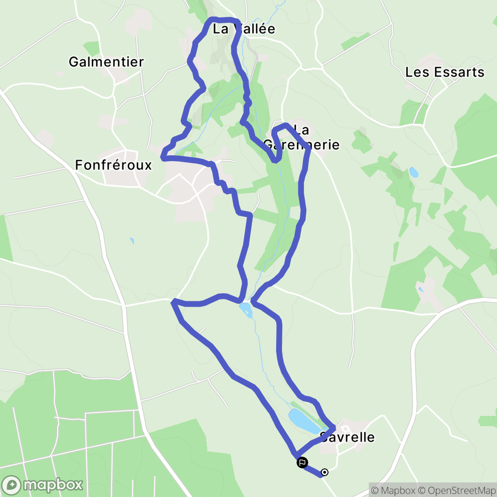 Souvigne : carte du parcours de randonnée - France