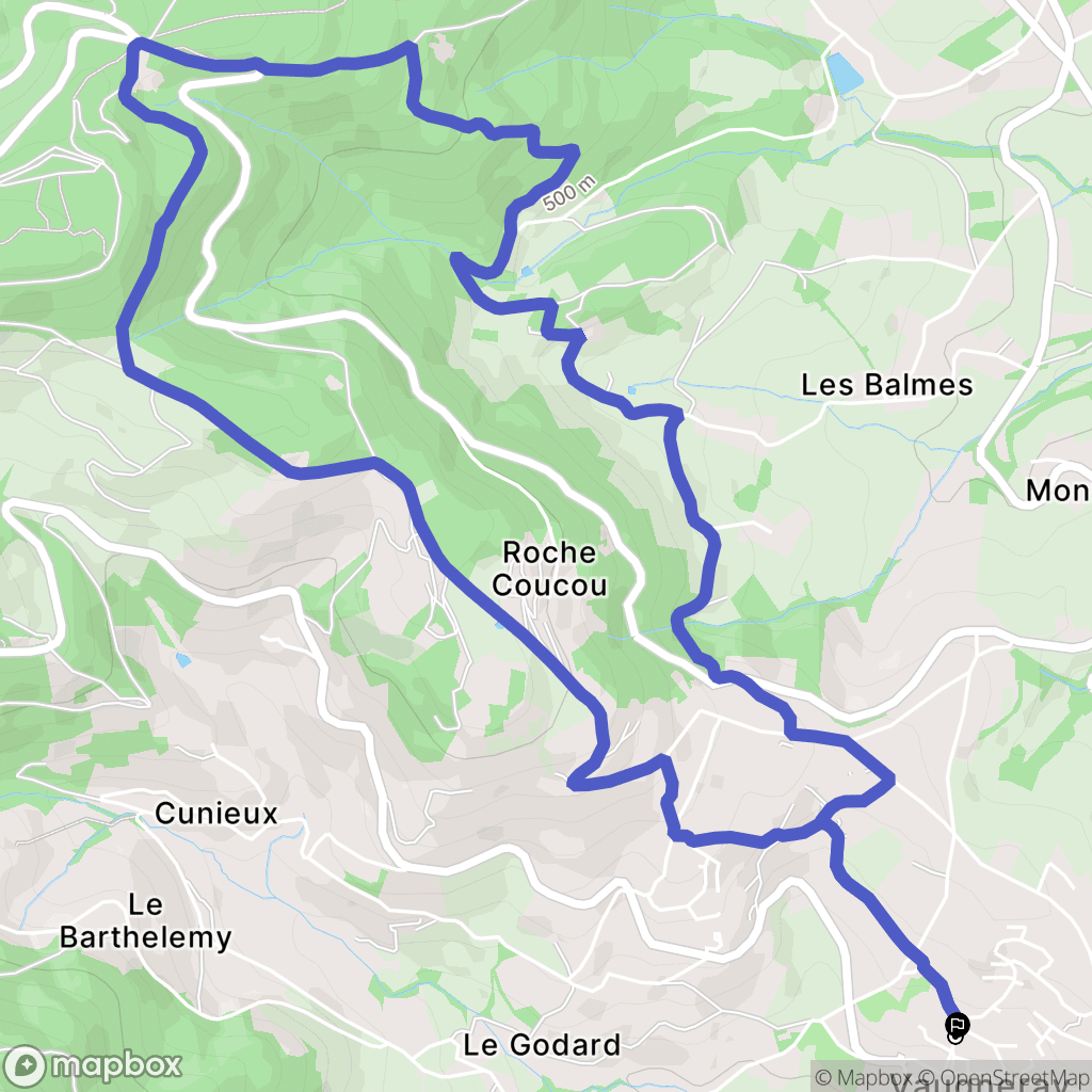 Vaugneray : carte du parcours de randonnée - France