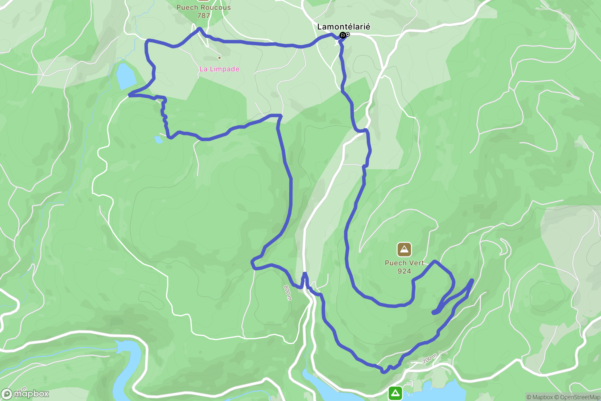 Lamontélarié : carte du parcours de randonnée - France