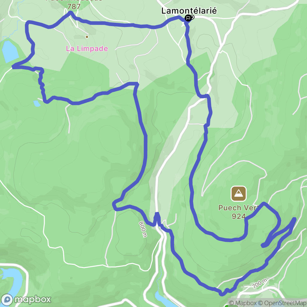 Lamontélarié : carte du parcours de randonnée - France