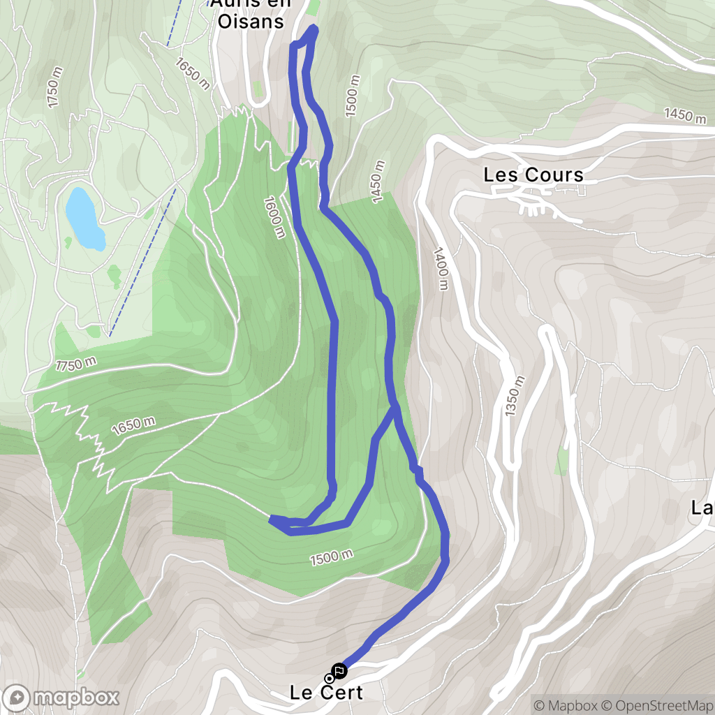 Auris : carte du parcours de randonnée - France