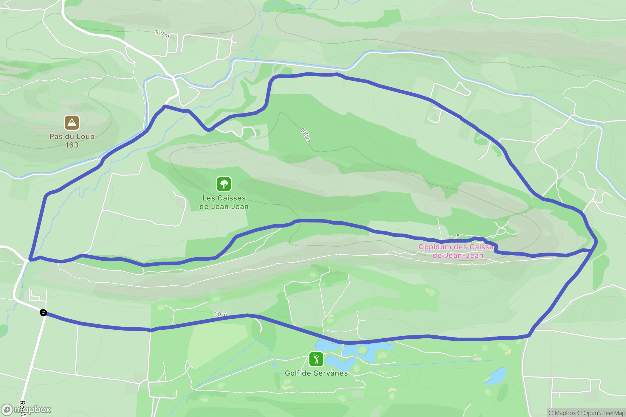 Mouriès : carte du parcours de randonnée - France