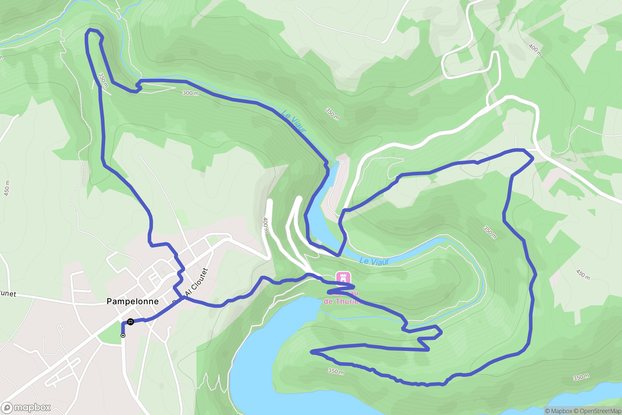 Pampelonne : carte du parcours de randonnée - France