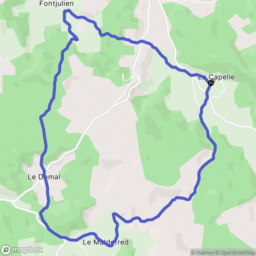 La Canourgue : carte du parcours de randonnée - France
