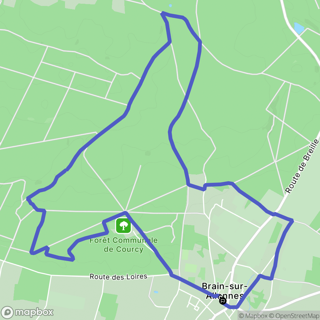 Brain-sur-Allonnes : carte du parcours de randonnée - France