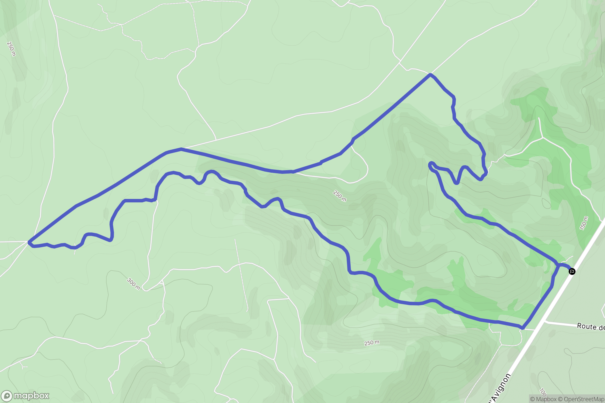 Sénas : carte du parcours de randonnée - France