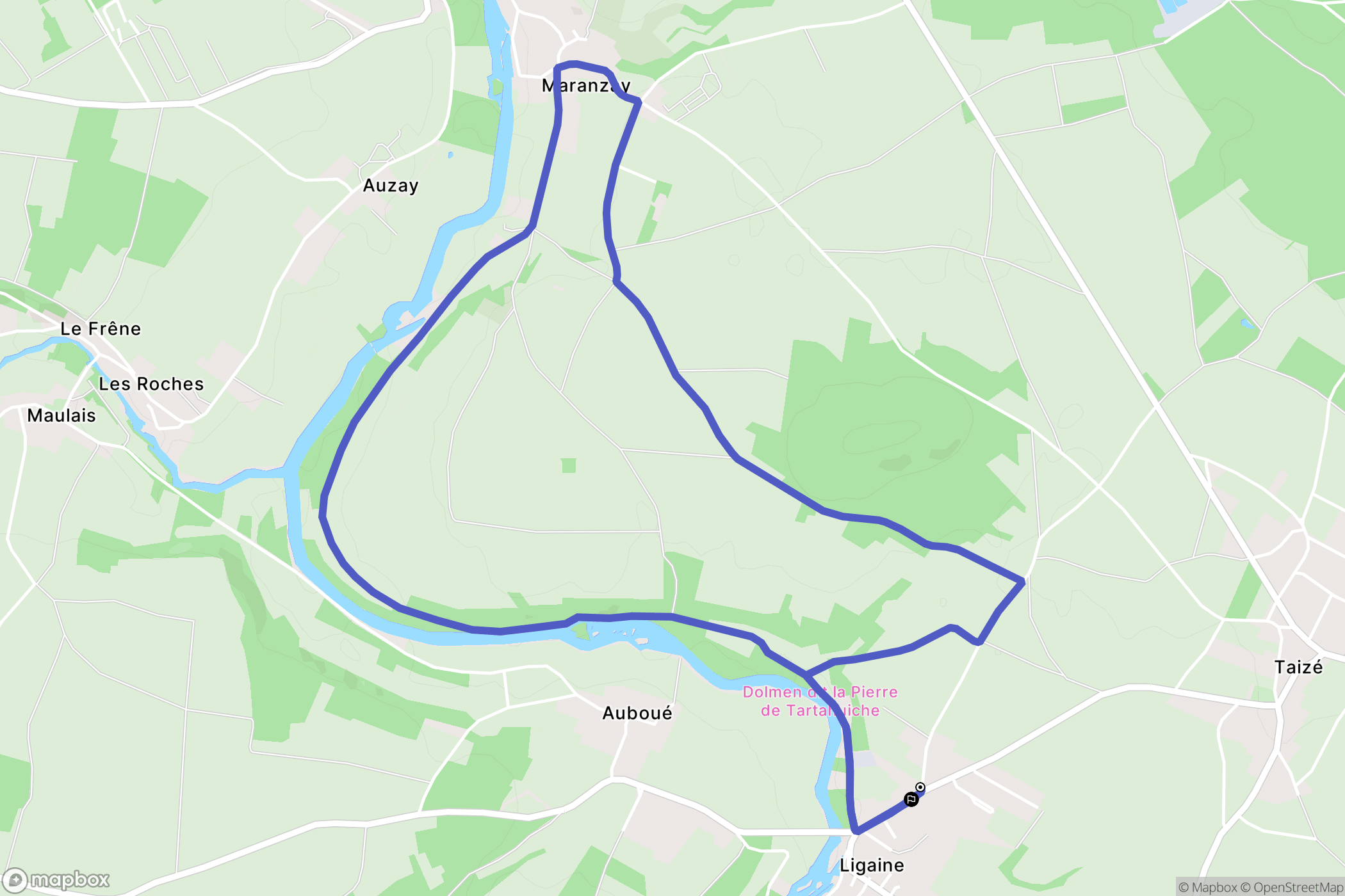 Plaine-et-Vallées : carte du parcours de randonnée - France
