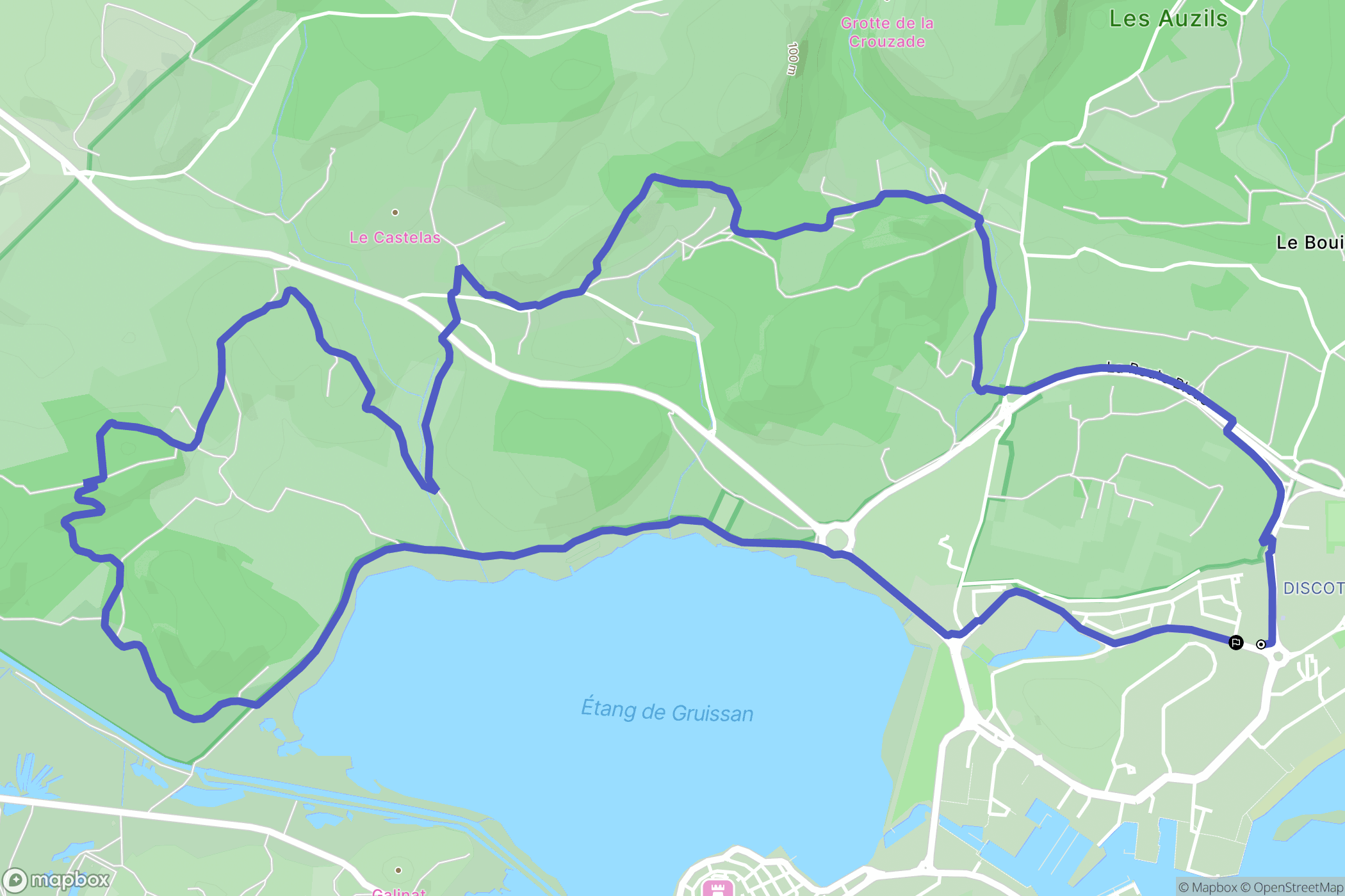 Gruissan : carte du parcours de randonnée - France