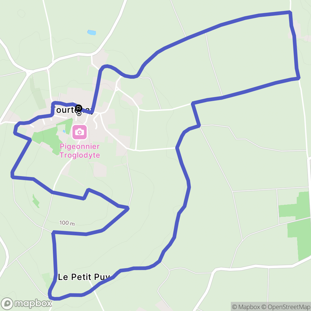Tourtenay : carte du parcours de randonnée - France