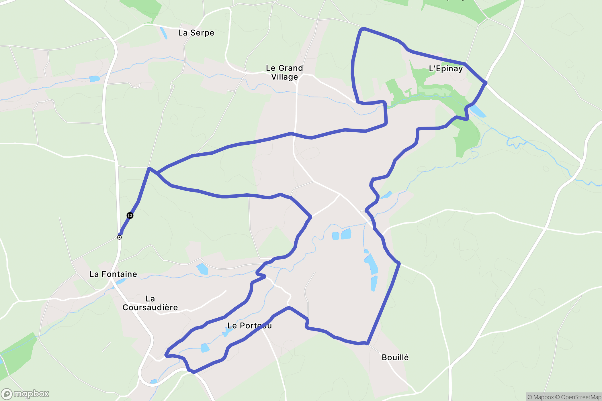 Vasles : carte du parcours de randonnée - France