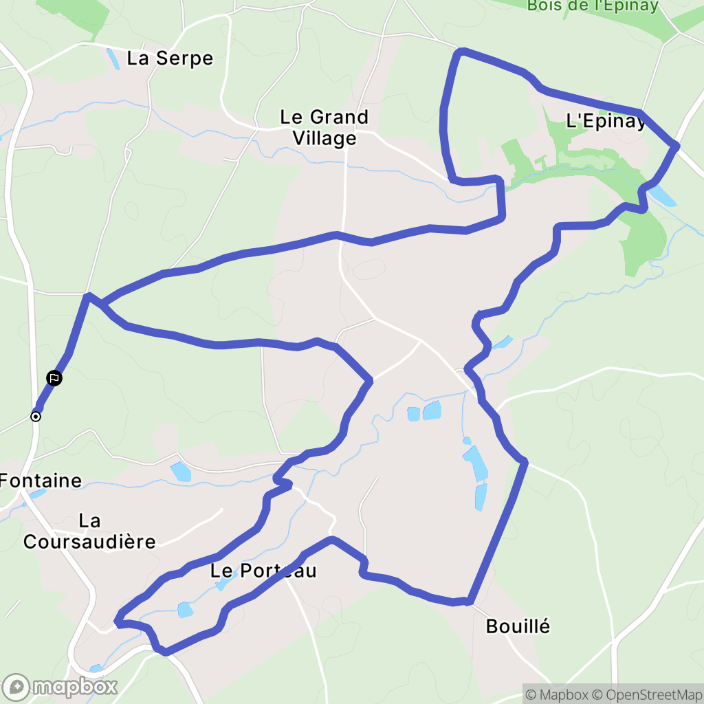 Vasles : carte du parcours de randonnée - France