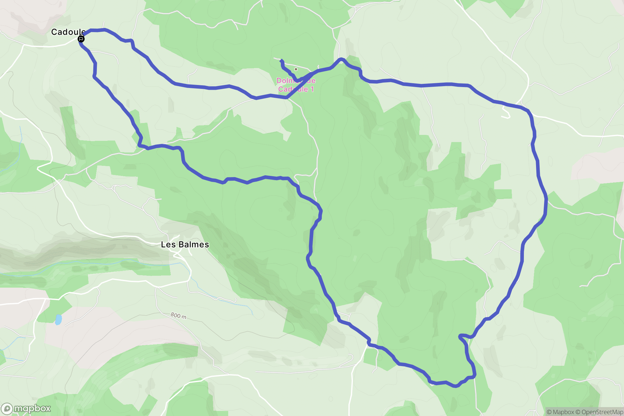 La Canourgue : carte du parcours de randonnée - France