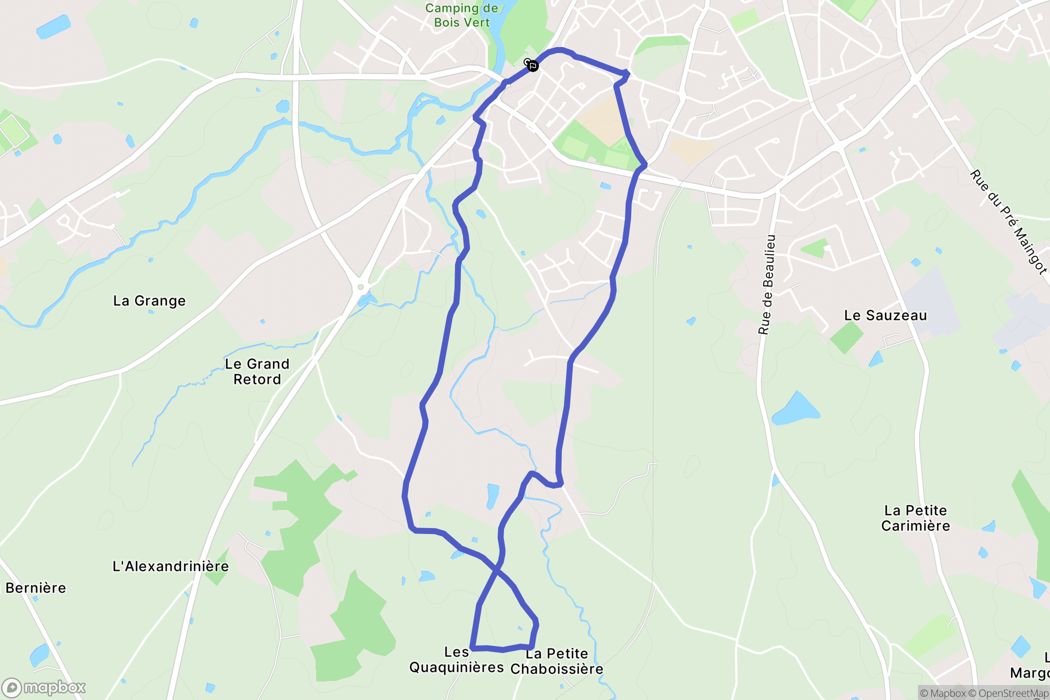 Parthenay : carte du parcours de randonnée - France