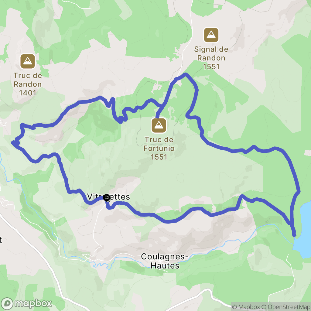 Monts-de-Randon : carte du parcours de randonnée - France