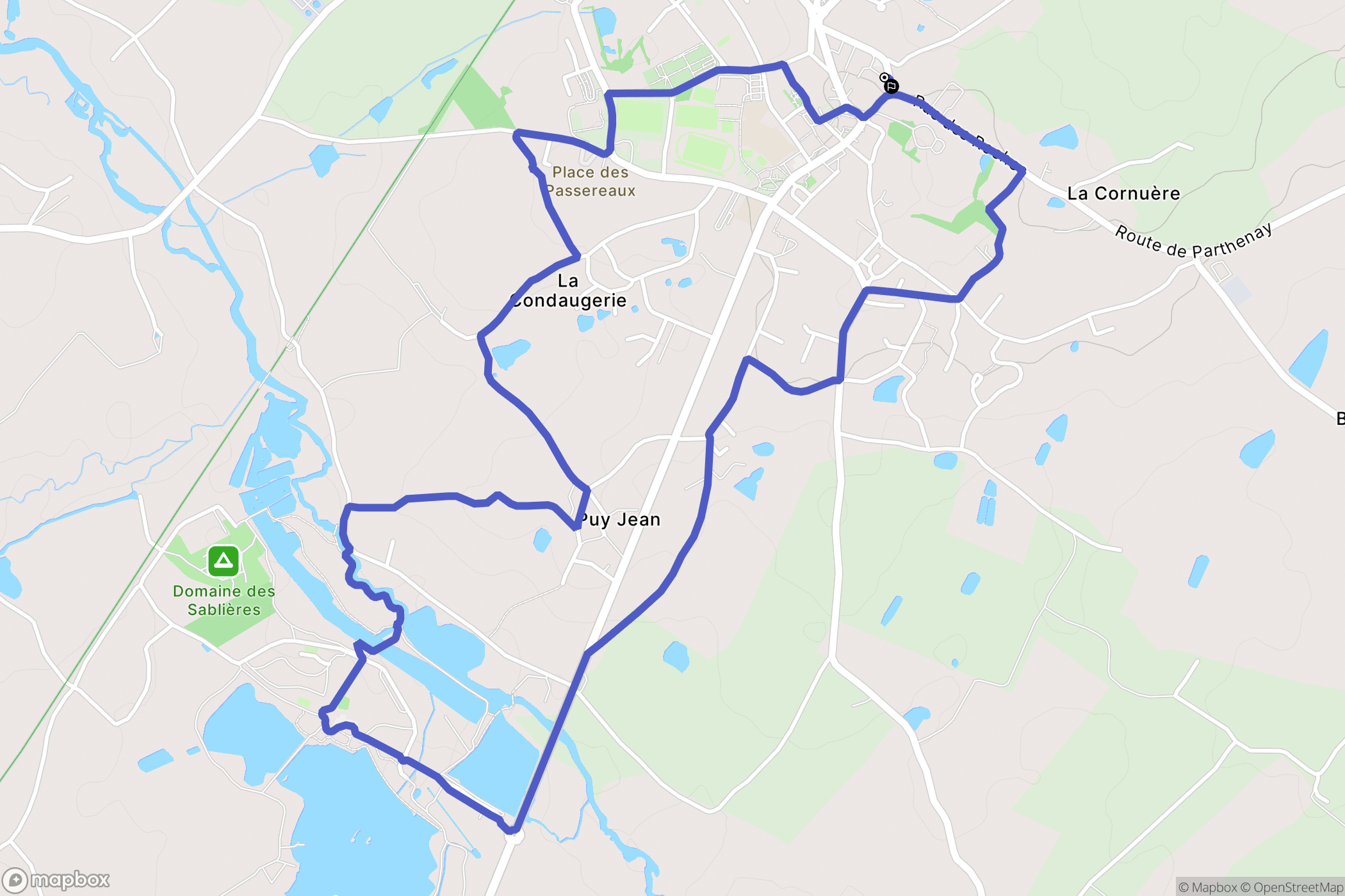 Moncoutant-sur-Sèvre : carte du parcours de randonnée - France