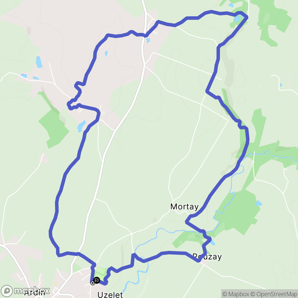 Ardin : carte du parcours de randonnée - France