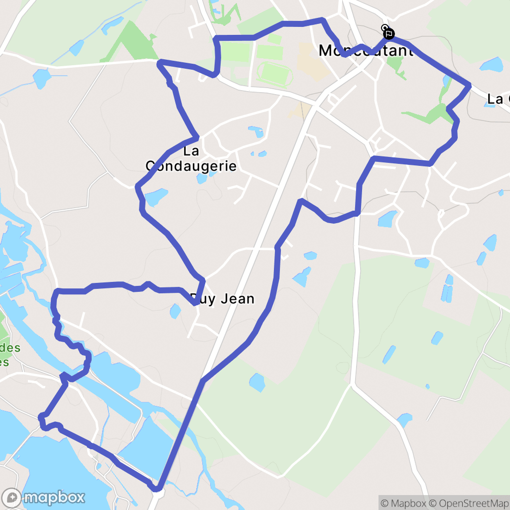 Moncoutant-sur-Sèvre : carte du parcours de randonnée - France