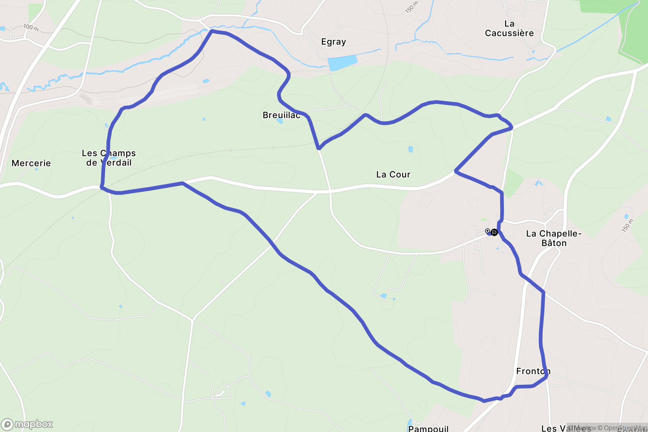 La Chapelle-Bâton : carte du parcours de randonnée - France