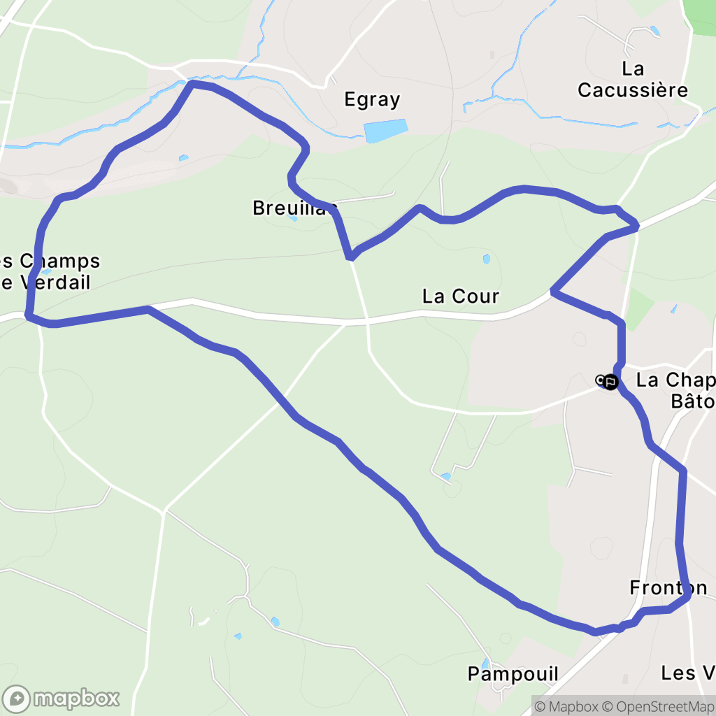 La Chapelle-Bâton : carte du parcours de randonnée - France